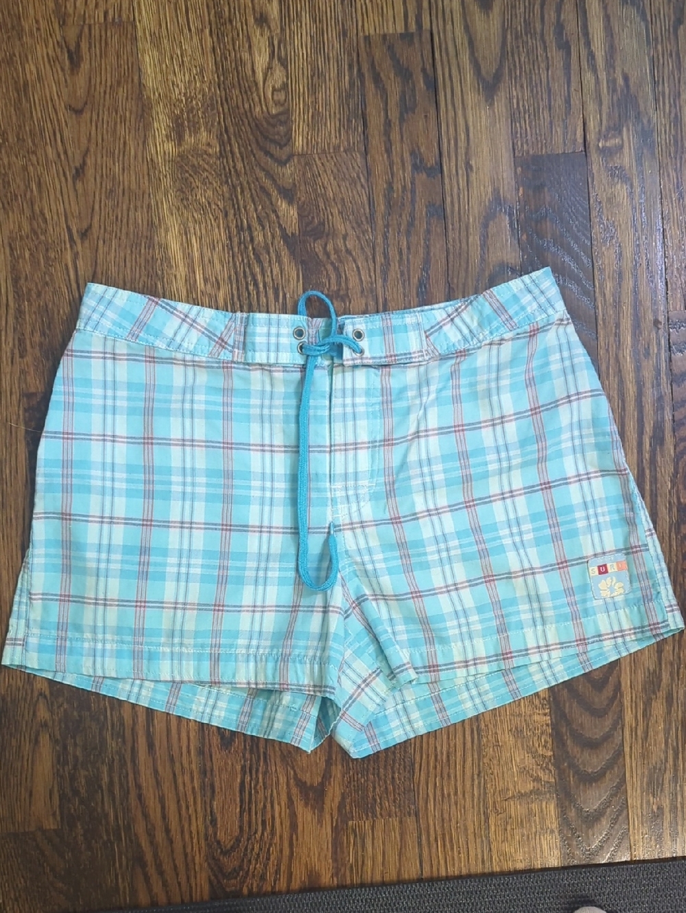 Old Navy Aqua Plaid Women's Swim Shorts
